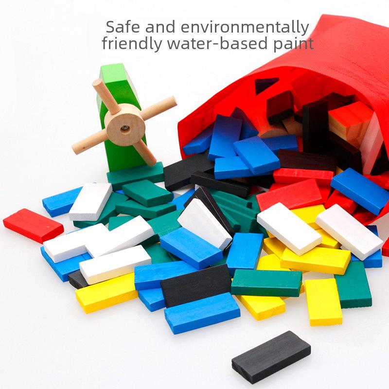 1000dílná sada domino kostek z masivního dřeva: Vzdělávací stavební bloky pro děti