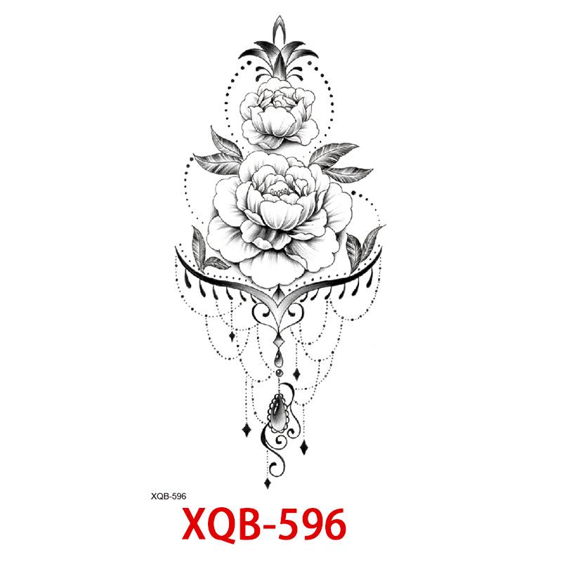 Small Full Arm Tattoo Sticker, Flower Letters, Plain Flower Tattoo Sticker Tattoo