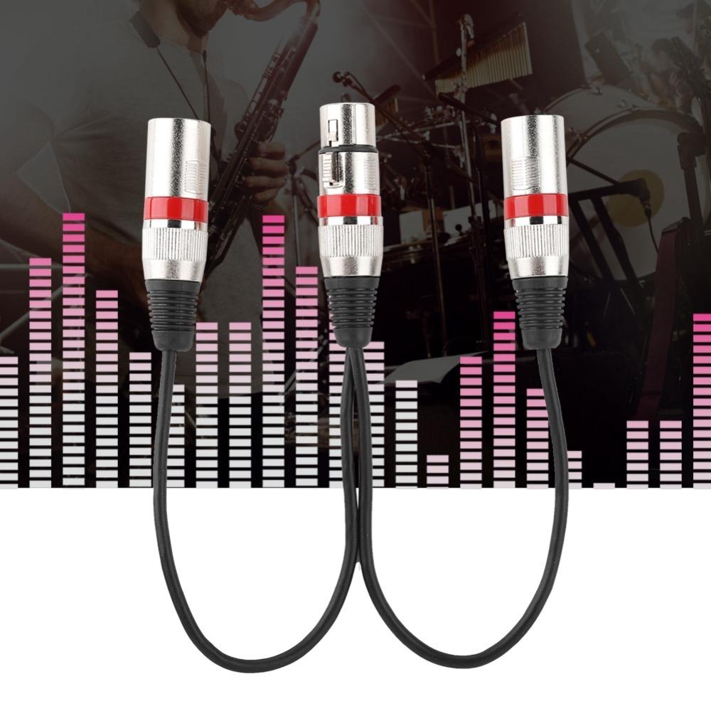 30cm Length XLR Female To Dual Male Splitter XLR Splitter Cable for Canon For Microphones