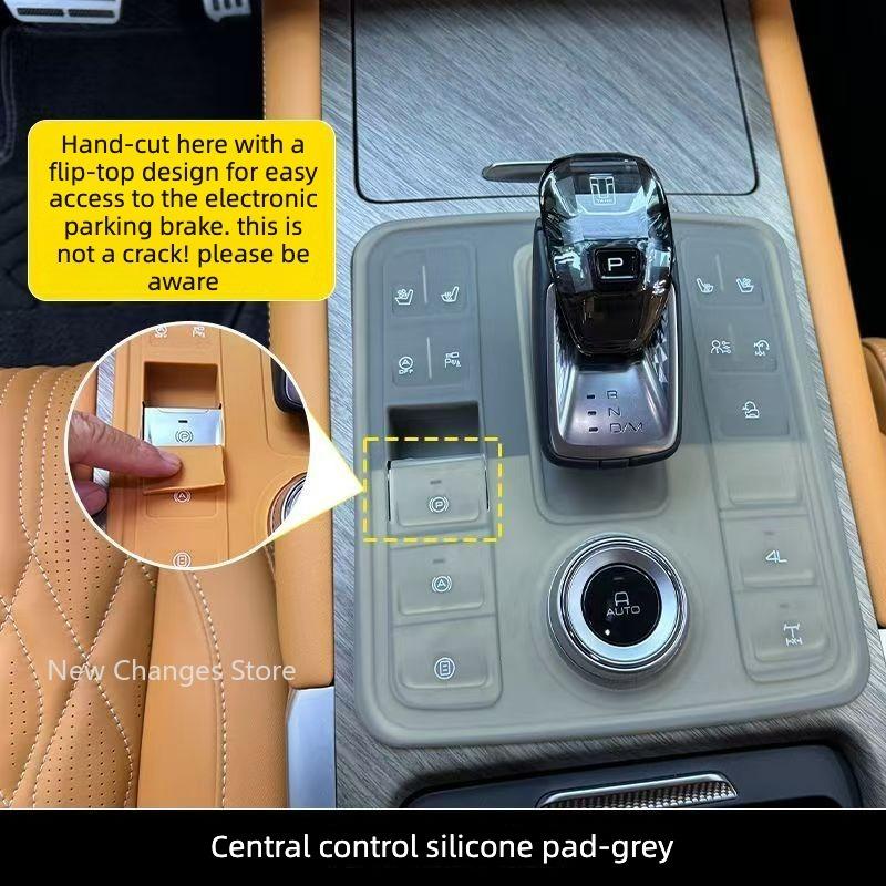 Car Center Control Dustproof Silicone Pad Fit for GWM Tank 500 Hi4-T Auto Center Control Gear Dust Cover Interior Upgrade Parts