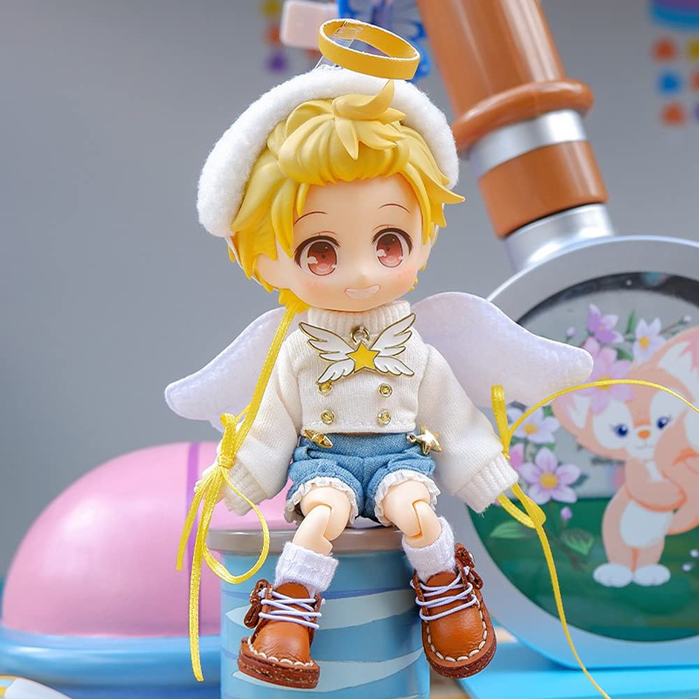 Roupa para Boneca Obitsu 11cm, Conjunto de Roupa Anjo & Diabo, Conjunto de 4 Peças (Conjunto de Anjos) - Inclui Calções, Moletom e Calças