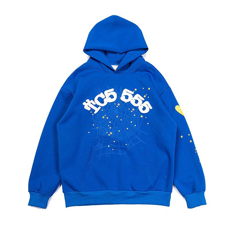 Sp5der Star Spider Foamed Letter Print Fleece Lined Hoodie Pants Set Teens Casual Streetwear Outfit