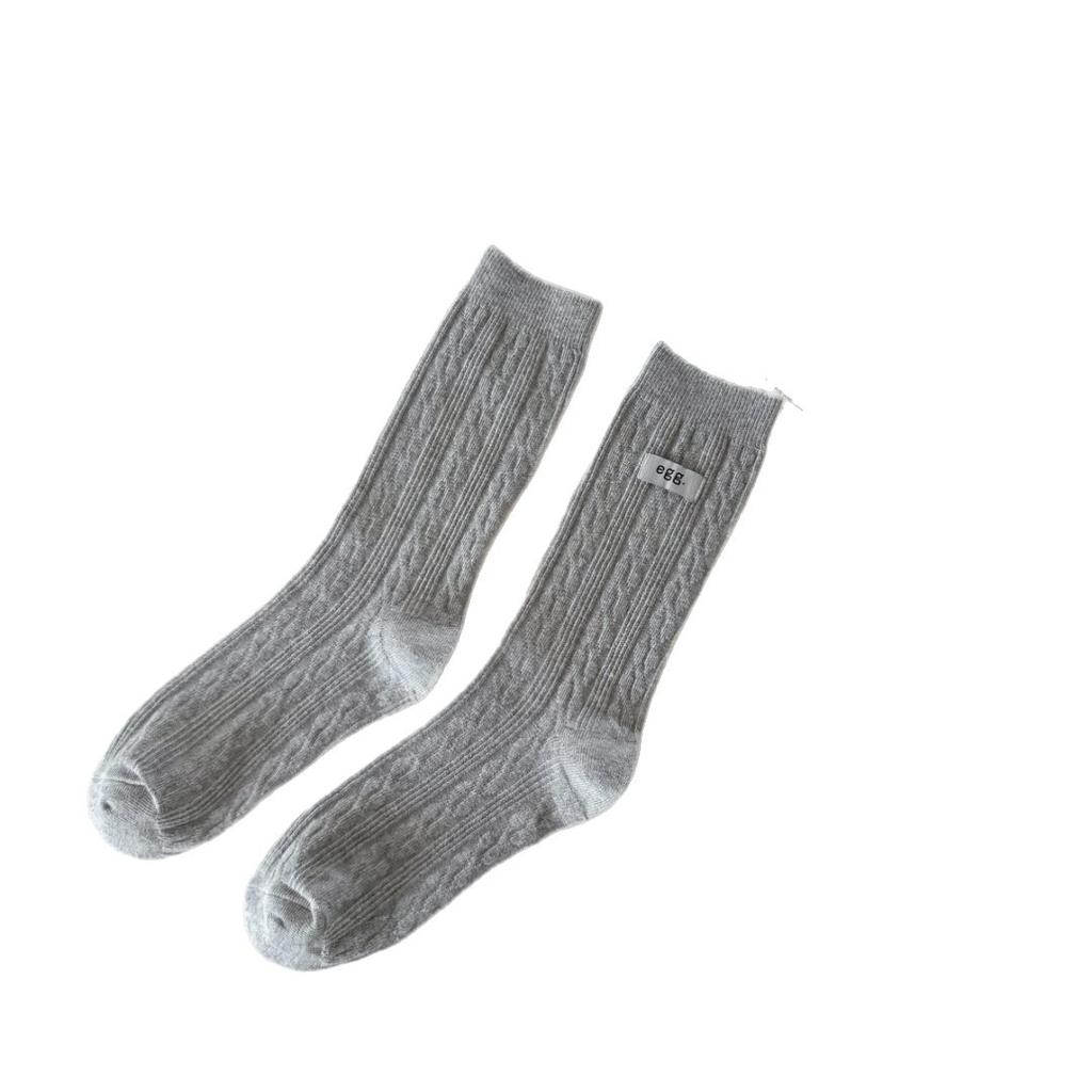 Women's Autumn and Winter Cotton Cloth Label In The Tube Pile Socks