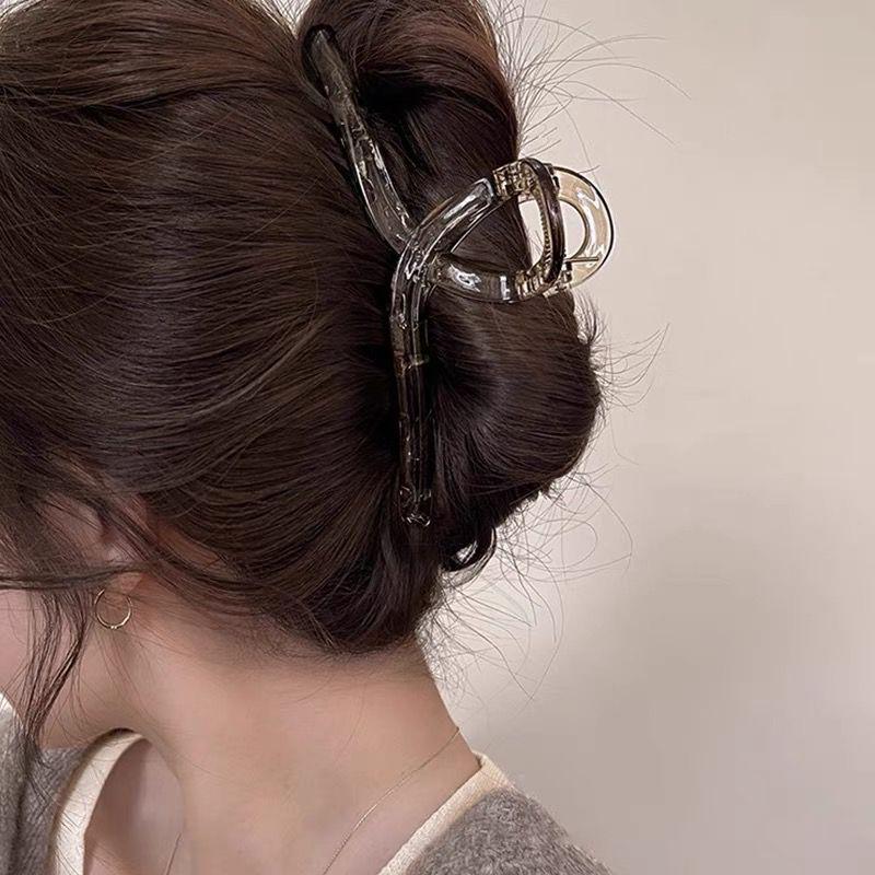 Elegante Schwarze Strass-Haarklammer - Großes High-End-Accessoire
