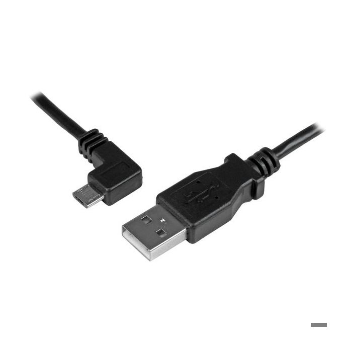 STARTECH 50cm Left Angled USB To Micro USB Cable - Black - Shielded