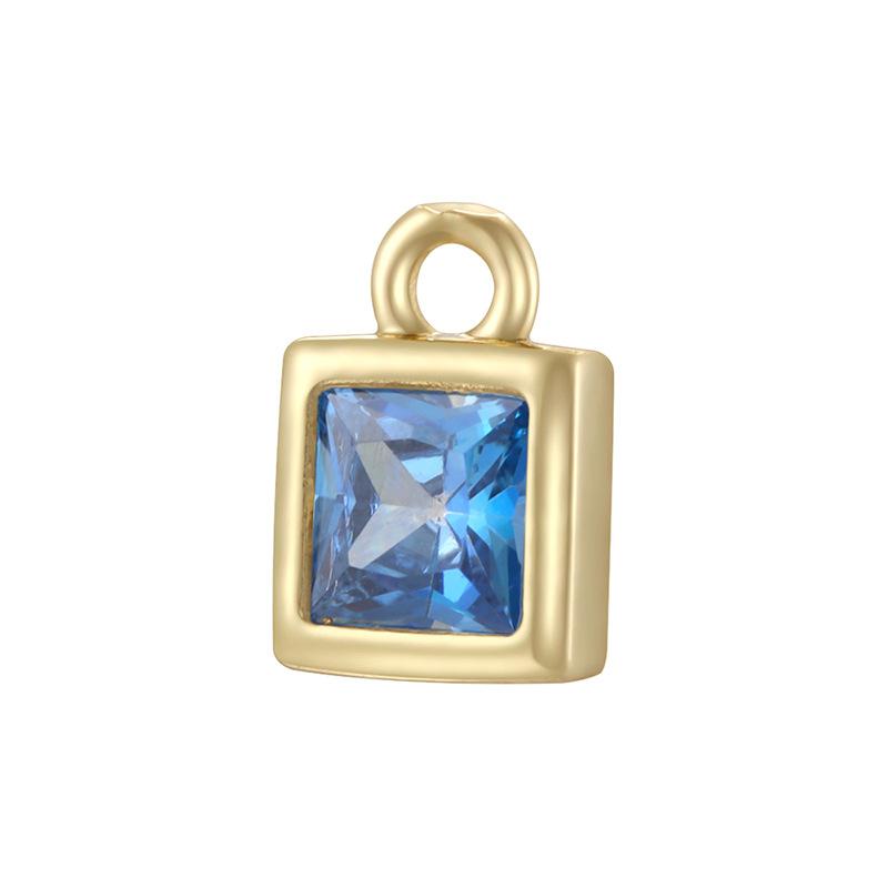 Light Luxury Twelfth Birthday Stone Sugar Cube Pendant Handmade Diy Bracelet Necklace Square Pendant Vd1939