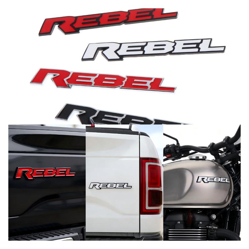 Personalized 3D Metal Car Sticker Rebel Letter Car Decal Self-Adhesive Letter Badge Stickers Car Exterior Decor Accessories