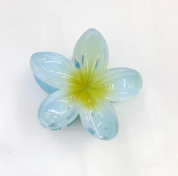 New Fashion Summer Gradient Flower Acrylic Hair Clip For Women Sweet Ponytail Hair Claw Shark Hairpin Barrettes Hair Accessories