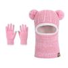Winter Baby and Baby Warm Knitted Woolen Hat, Children's Hat, Integrated Scarf, Thick Velvet Ear Protector, Headband Cap
