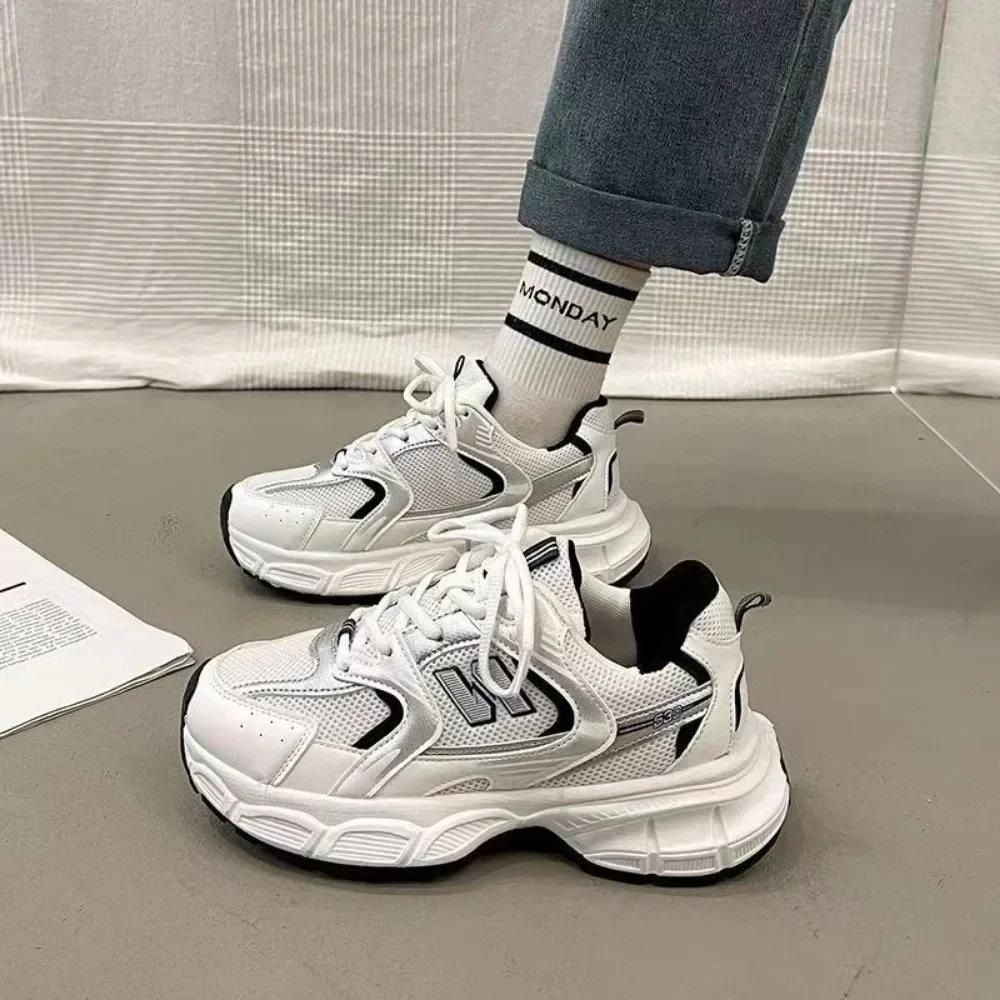 Women's Luxury Outdoor Thick Sole Sneakers Casual Chunky Shoes Women's Mesh Breathable Tennis Vulcanized Zapatillas