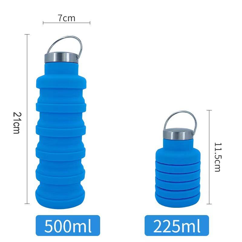 Collapsible Silicone Water Bottle, Leakproof Portable Sports Bottle for Travel & Hiking