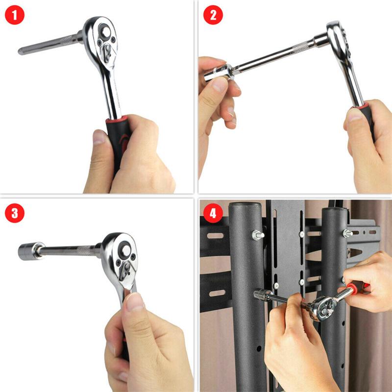 46 Parça Araba Tamir Aleti Seti 1/4 İnç Soket Seti Araba Tamir Aleti Cırcır Tork Anahtarı Kombosu Otomobil Tamir Seti Mekanik Alet