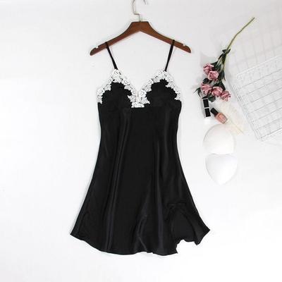 Women's Summer Lace Nightdress - Pure Desire with Chest Pad & Sexy Suspender Skirt