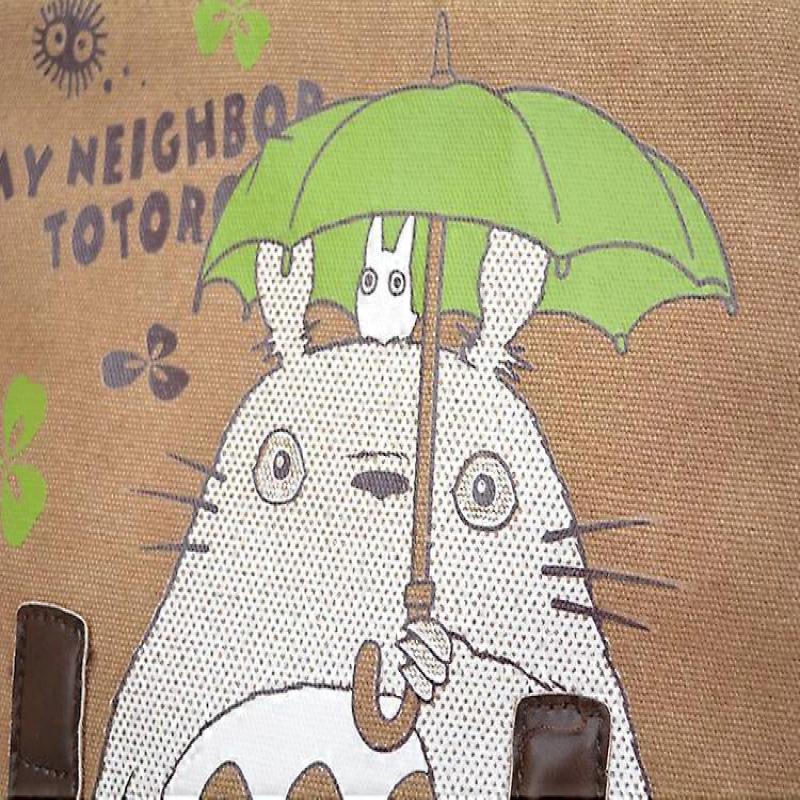 Sac d'école en toile de dessin animé Mon Voisin Totoro Sac à dos Design Hijab Sac à dos étudiant