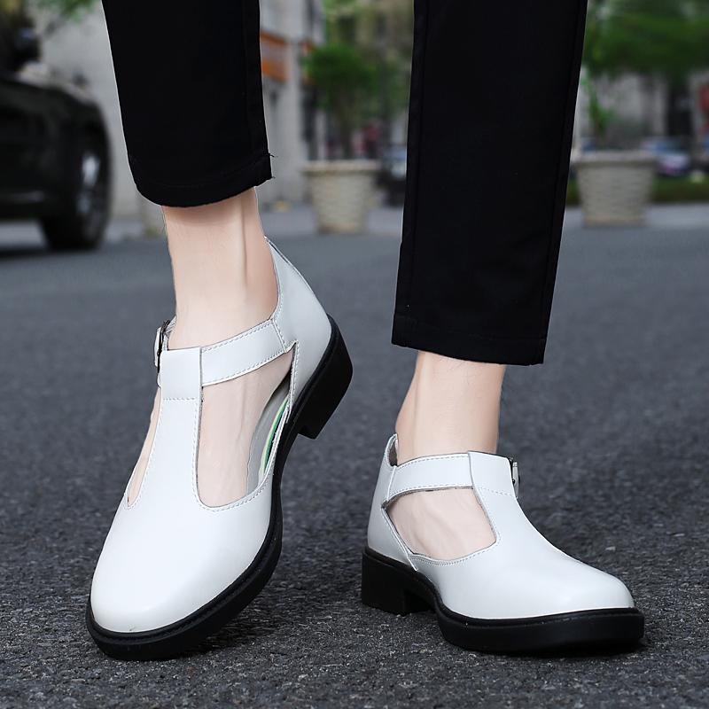 Fashion Summer Men's Leather Shoes Luxury  Designer Styles Daily Leisure Business and Office Classic and Breathable Shoes White