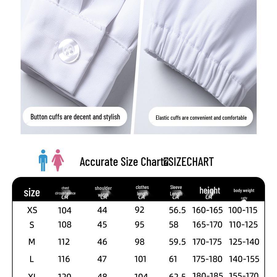 Unisex Long Sleeve Doctor Coat & Short Sleeve Nurse Uniform - Medical Student & Chemistry Lab Wear