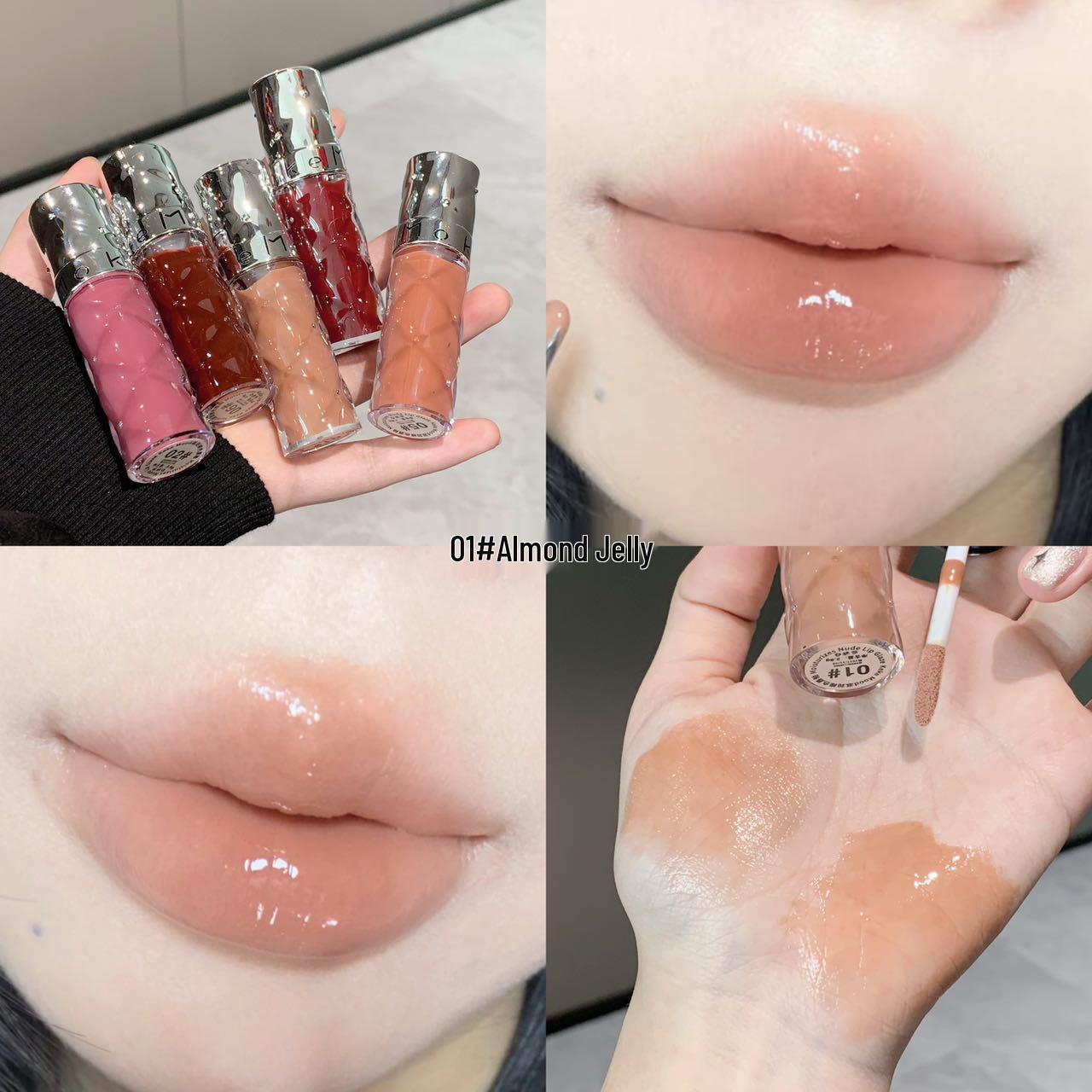 

KeKe Mood Hydrating Nude Lip Gloss: Low-Saturation, Versatile, Whitening, Girlish Glass Lips.