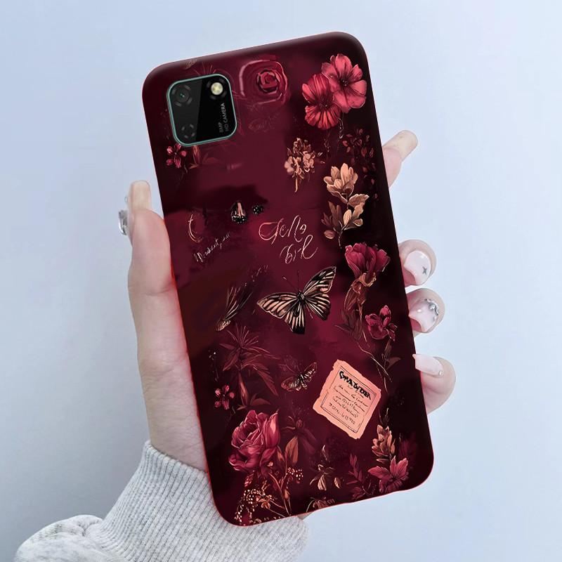 For Huawei Y5p Phone Case DRA-LX9 Butterfly Flower Girl Design Soft Silicone TPU Back Housing for Honor 9S HuaweiY5p Y 5p Covers