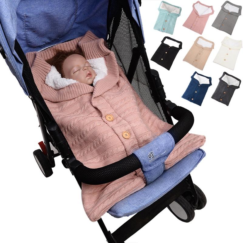 Newborn Baby Winter Wrap Warm Swaddle Blanket Knit Sleep Bag Sack Wrap Stroller