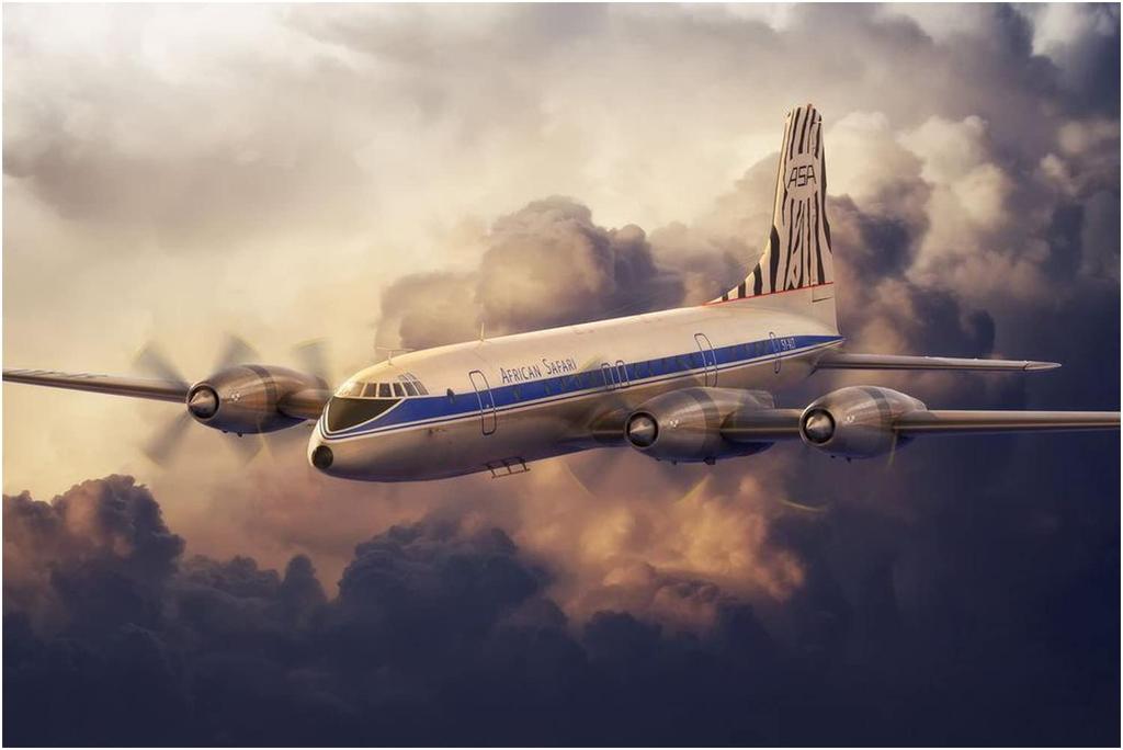 Roden Scale British Bristol 175 Britannia Turboprop Airliner African Safari Airways Plastic Model Kit RE14326 1/144