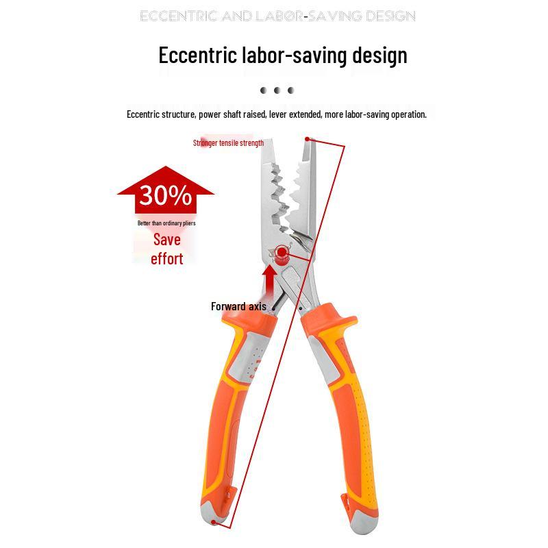 YTH CRV Angled Jaw Needle Nose Diagonal Pliers - Multifunctional, Labor-Saving Wire Cutters for Electricians