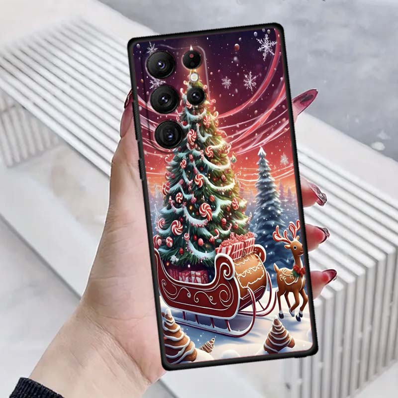 

Christmas Gift Box Design Phone Case For Samsung Galaxy S26 S25 S24 S23 S22 S21 S20 Ultra Plus FE 5G Black Soft TPU Galaxy S24 FE
