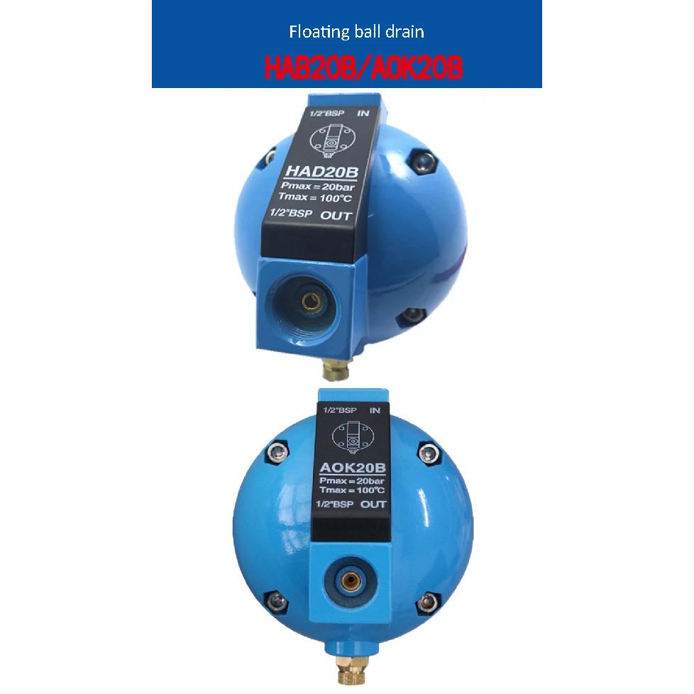 Air Compressor Refrigerated Dryer Filter Terminal HAD20B Drain Valve Spherical AOK20B Automatic Drainer