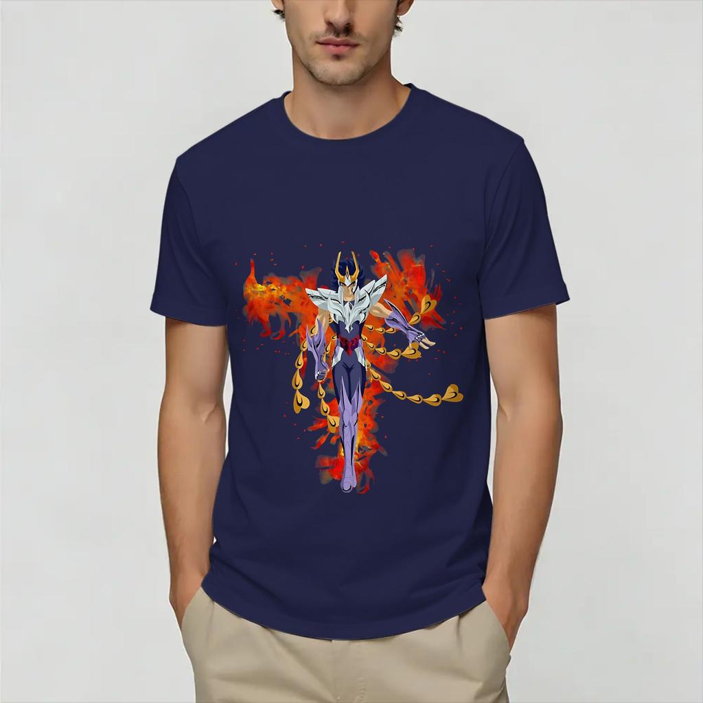 Unisex TShirt Ikki Saint Seiyas Unique Pure Cotton Tee Shirt Short Sleeve T Shirt Round Collar Clothing Graphic Printed