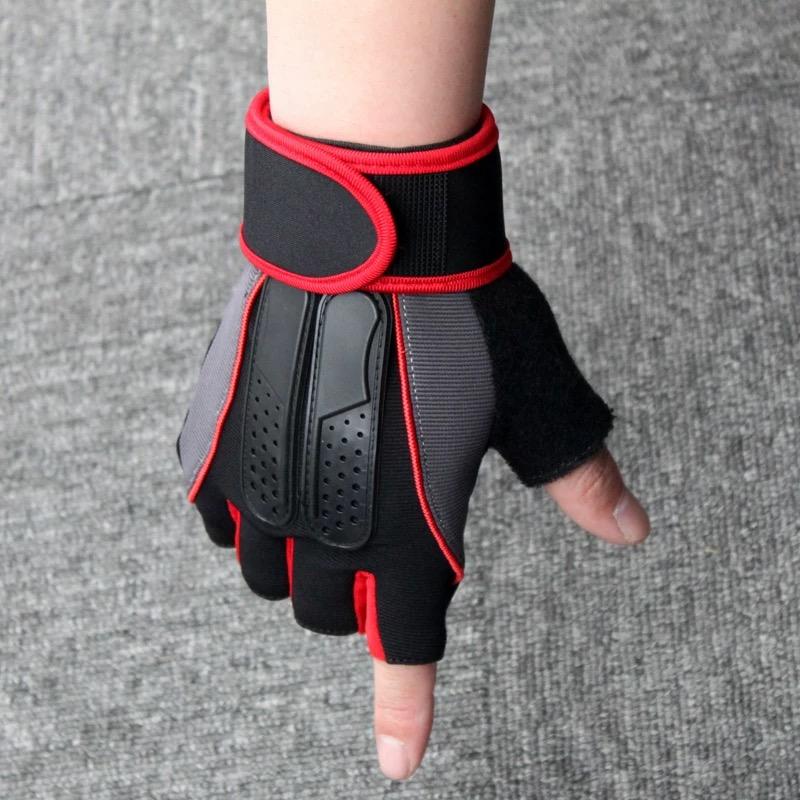 

Multifunction Outdoor Motorcycle Cycling Sport Anti-slip Fingerless Gloves Men Women Wrist Wrap Gym Gloves One Size красный