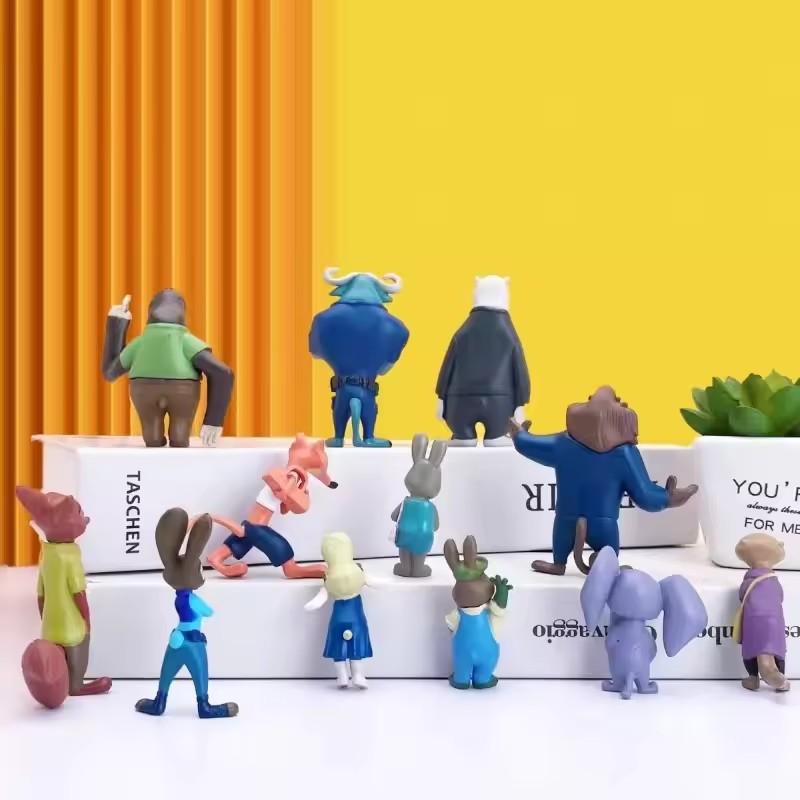 New 12Pcs/Set Zootopia Animals Action Figure Toys Rabbit Judy Hopps Fox Nick Wilde Movie Kids Gift Collection Figures