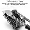 BBQ BBQ Brush Steel Wire Brush 18 Inch Three-layer Cleaning Brush Oven Cleaning Three-head Brush BBQ Tool Brush