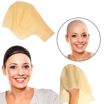 Drôle de peau de latex fausse tête chauve unisexe fantaisie film fête perruque casquette latex masque chapeau