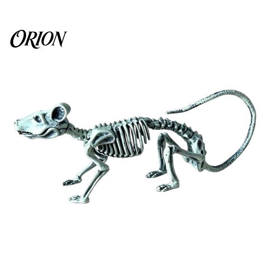 Halloween Tabletop Ornaments Animal Skeleton Figurine, Realistic Crow Rat Scorpion Bone Props for Haunted House Decorations House, Plastic Skull Decor