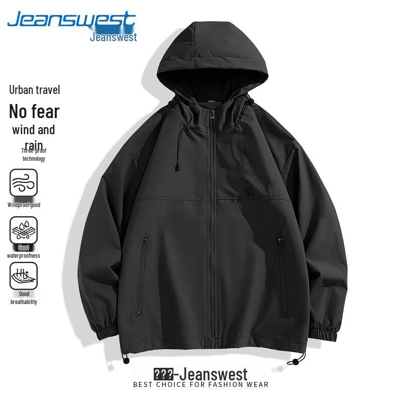 Jeanswest Men's Outdoor Windproof Waterproof Hooded Jacket