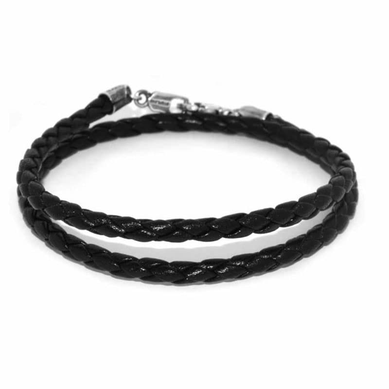 

Кожаный браслет с застежкой LH, двойной, из натуральной кожи, серебро 925 пробы, с фирменным мешочком [Lion Heart] для мужчин