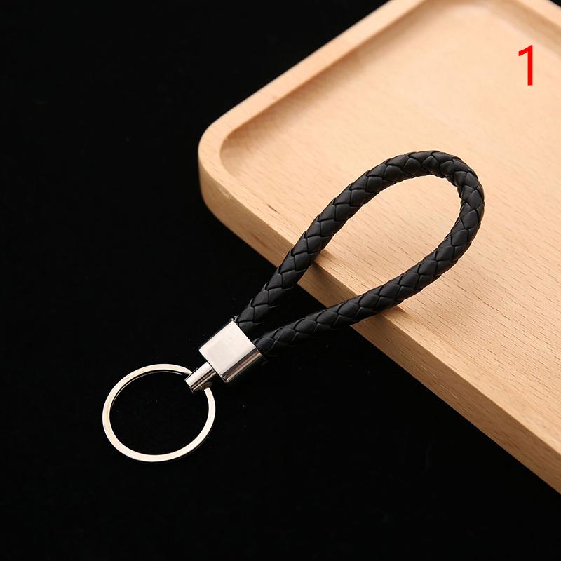 5Pcs/Pack Braided Leather Keychain Colorful Portable Keyring Organizer Leather Lanyard For Car Key Mobile Phone Strap Accessory