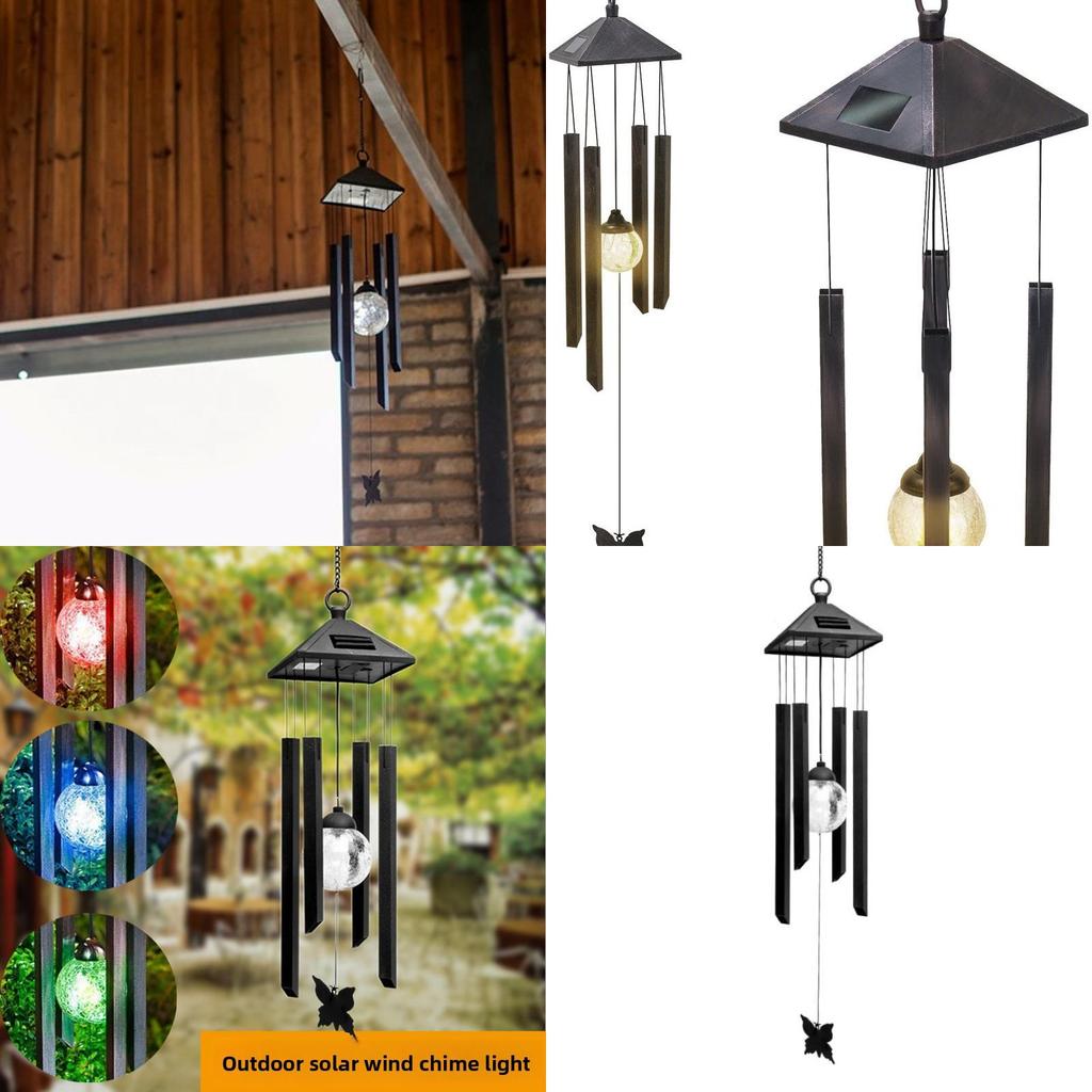 Solar Garden Wind Chime Light With Led Illumination For Lawn Decor