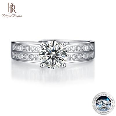 Set Argento 925 1ct Moissanite Placcato Oro 18K Anello Diario di Fata Anello Aperto Regolabile