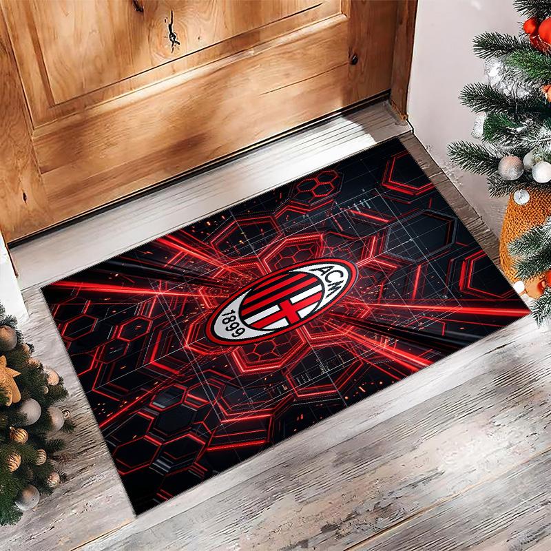 AC Milan Printed Flannel Area Rug Non Slip Soft Polyester Floor Carpet Indoor Decor Mat for Bedroom Living Room Sofa Game Room Home Decoration
