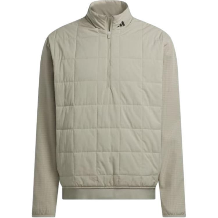 

adidas Ultimate365 Quilted Dwr Half Zip Sweatshirt Silver Pebble Men Streetwear IL0569 XL