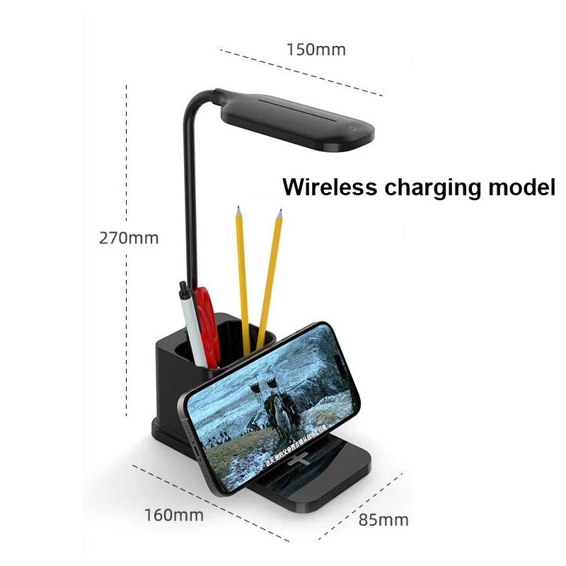 

Светодиодный держатель для телефона, настольная лампа, комнатный, настольный ночник, перезаряжаемый, с регулировкой яркости, подставка для ручек, студенческое общежитие, для чтения, светодиодные настольные лампы чёрный