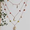 Pendant Clavicle Chain Women Sun Moon Star Bowknot Clavicle Necklace  Vacation