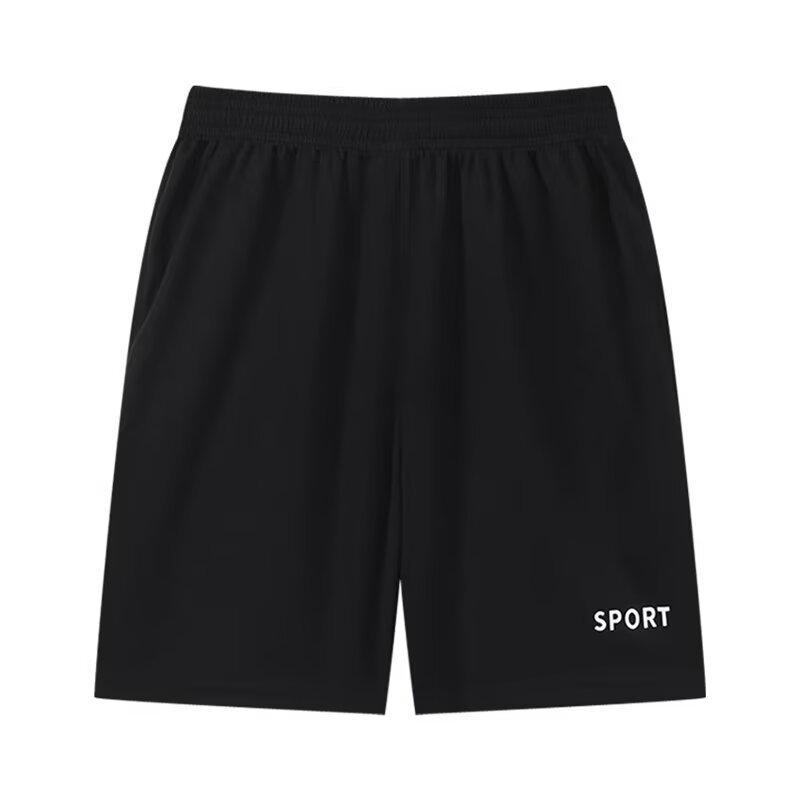 

Men s Ice Silk Breathable Gym Shorts - Quick-Drying, Elastic, Casual for Summer Running and Training L чёрный