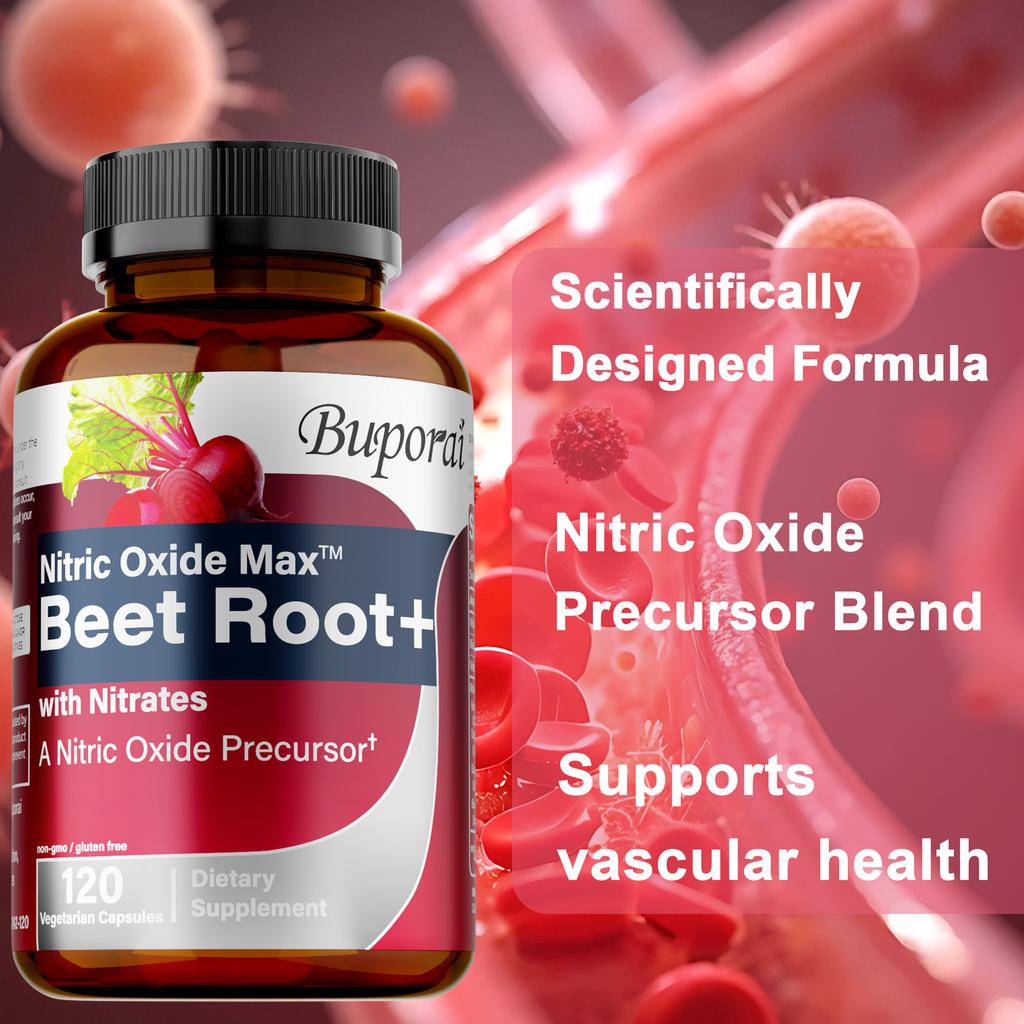 Contains Beetroot and a Nitric Oxide Precursor Blend To Support Vascular Health and Provide Antioxidant Benefits. Suitable for Adults.