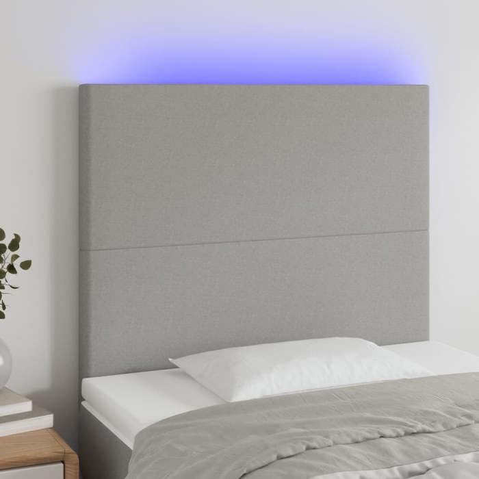 VidaXL LED Headboard Bedroom Furniture Single Bed Accessory Headboard Interior Light Grey 3122126
