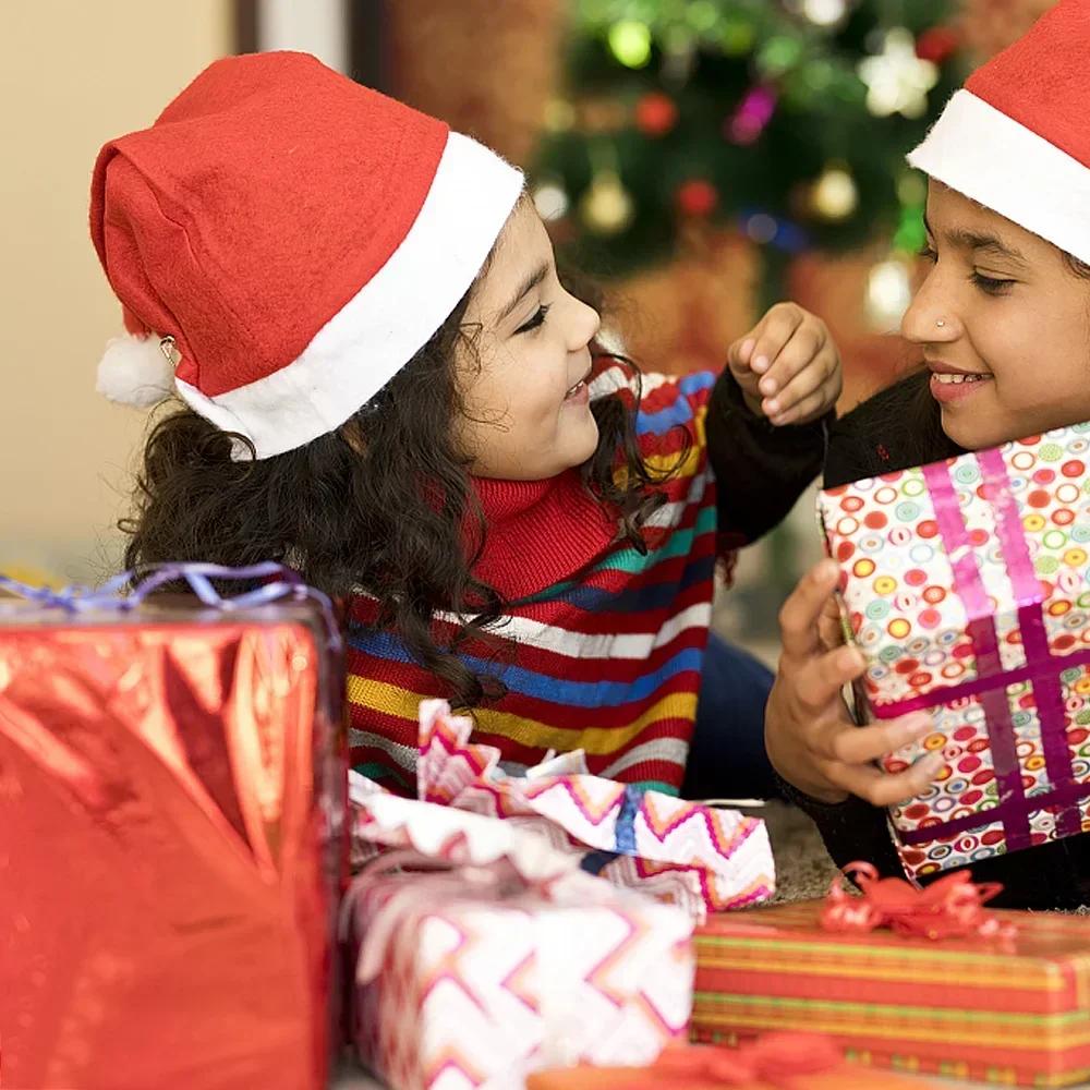 10pcs Non-woven Christmas Hats for Adults Kids Thickened Santa Claus Xmas Hats Merry Christmas New Party Decoration Gifts