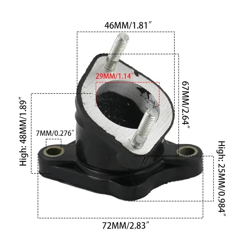 LINGQI RACING Aluminium Gummi Ansaugkrümmerrohr Vergaser für 150cc 200cc 250cc 300cc Dirt Bike Go-Kart ATV Quad Buggy