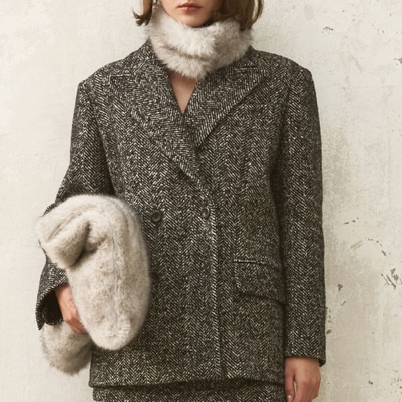 SIGREAT FAUX FUR NECK WARMER_ GREY