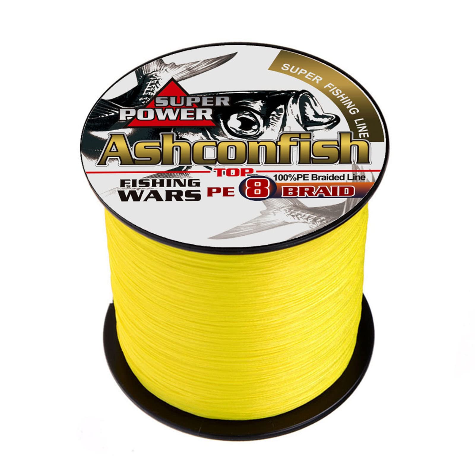 

Ashconfish PE Fishing Super High Abrasion Low Yellow Line, 8-Strand, 1000m, Strong, Sensitivity, Resistant, Stretch,