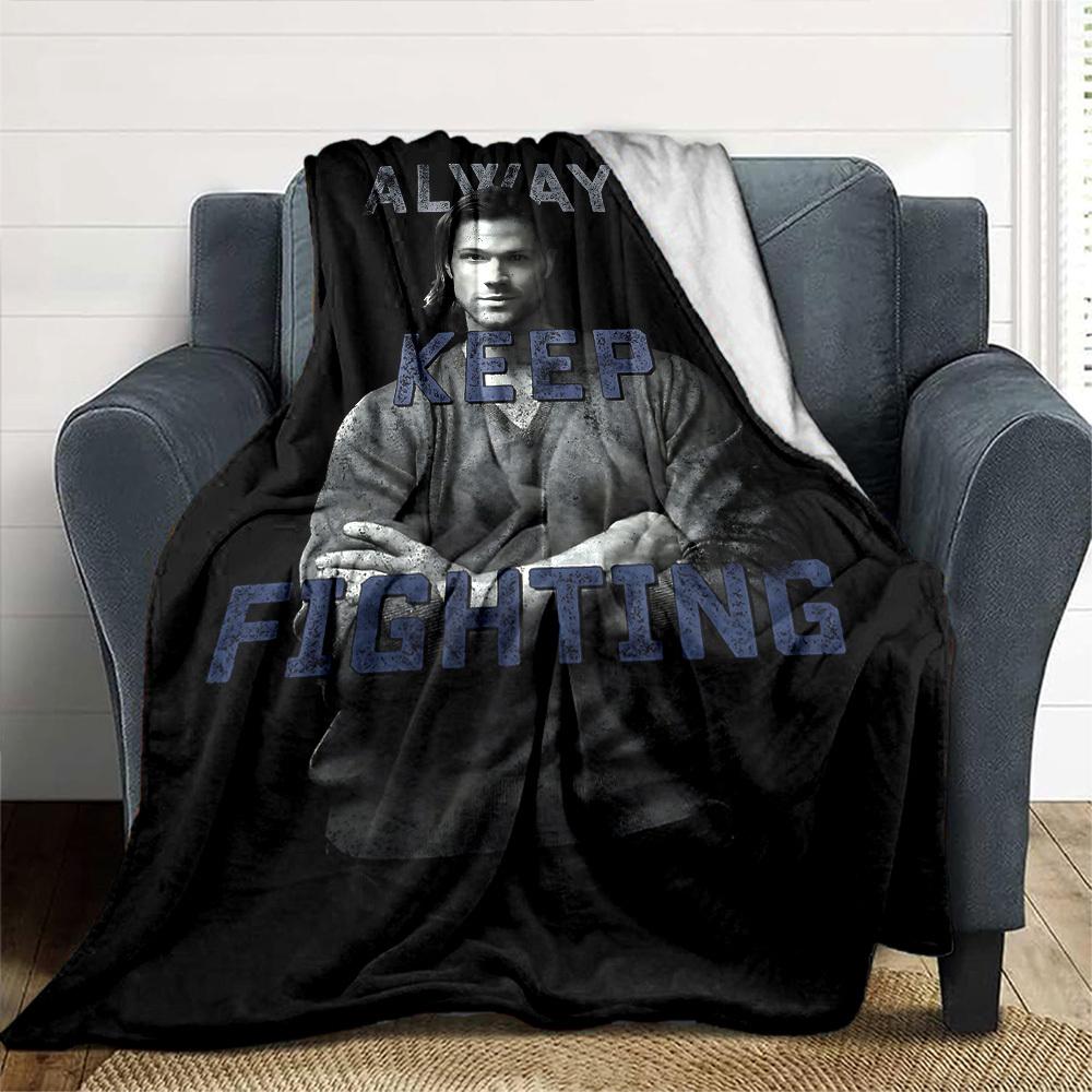1pc ALWAYS KEEP FIGHTING Soft Flannel All-Season Throw for Home, Office, Outdoor UseDurable Comfort  100554